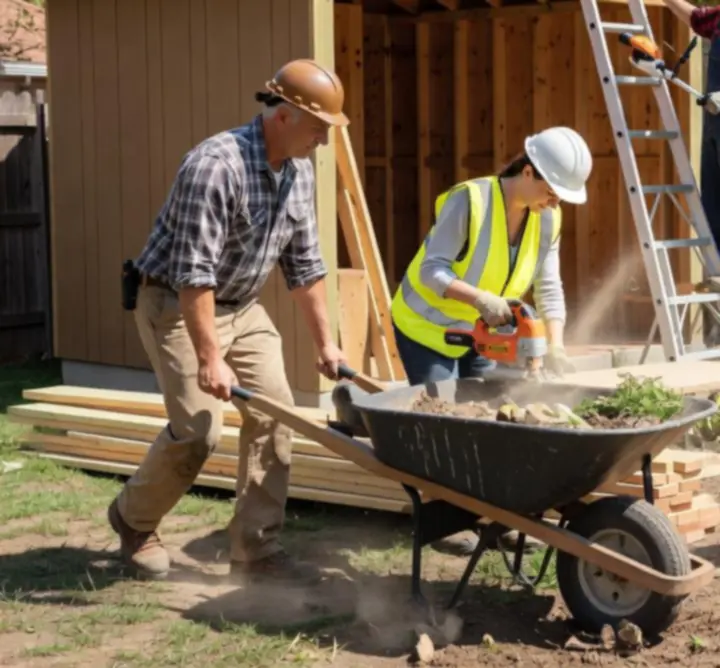 Różne narzędzia używane na budowie