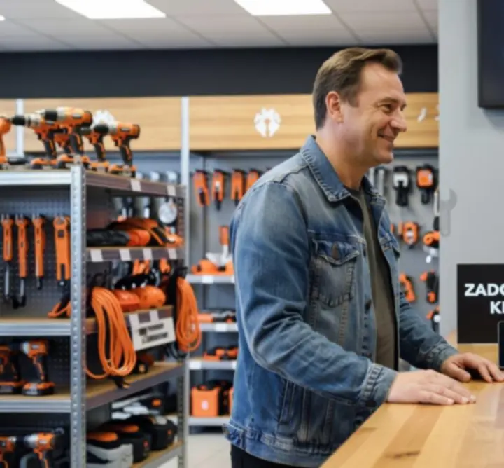 Klient oceniający prosty i szybki system rezerwacji narzędzi online Toolvirixa